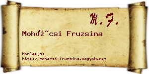 Mohácsi Fruzsina névjegykártya